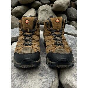 Merrell Earth Men's Size 8.5 Wide Trail Moab 2 Mid Hiking Boots Brown Black
